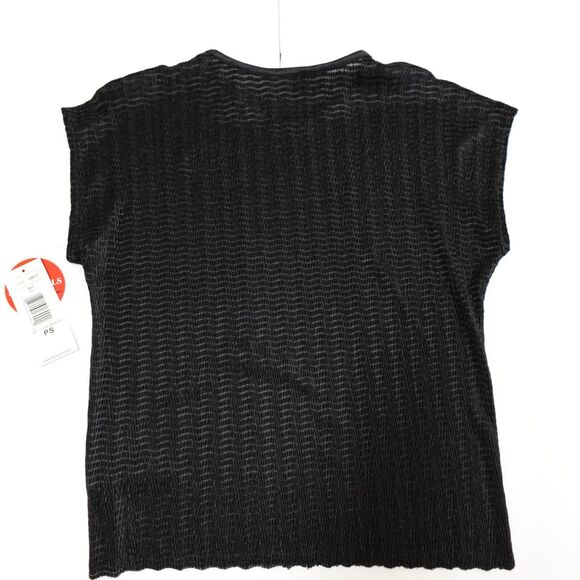 TanJay | Women' Sheer Black Shirt Size Petite Small | Essentials by Tan Jay Top - Picture 2 of 8